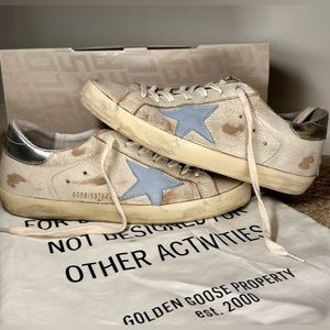 Golden Goose super-star sneakers - size 41 (unisex - white/blue fog/silver)